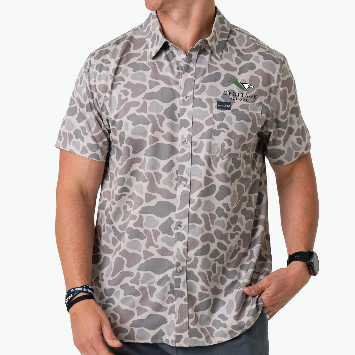 Burlebo Camo Performance Button Up